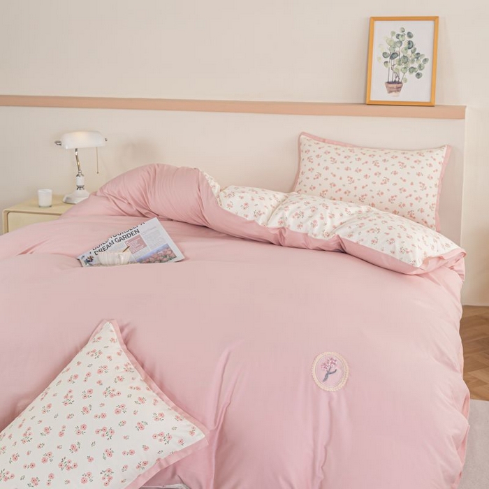 91家纺网 家纺一手货源 找家纺 优姿家纺 新款纯棉长绒棉小清新ins风印花四件套-系列二 清语