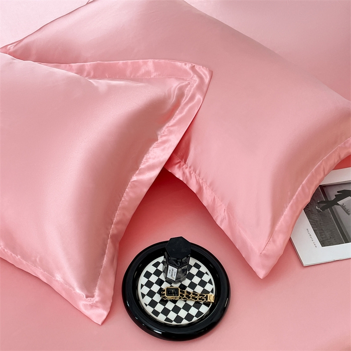 91家纺网 家纺一手货源 找家纺 梦舒羽 2025新款夏季可水洗冰丝四件套单品系列-冰丝枕套 玉色