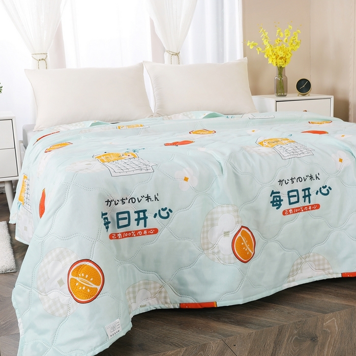 91家纺网 家纺一手货源 找家纺 钻石绒便宜夏被夏凉被空调被超声波压花礼品直播供应链引流爆款 橙意满满