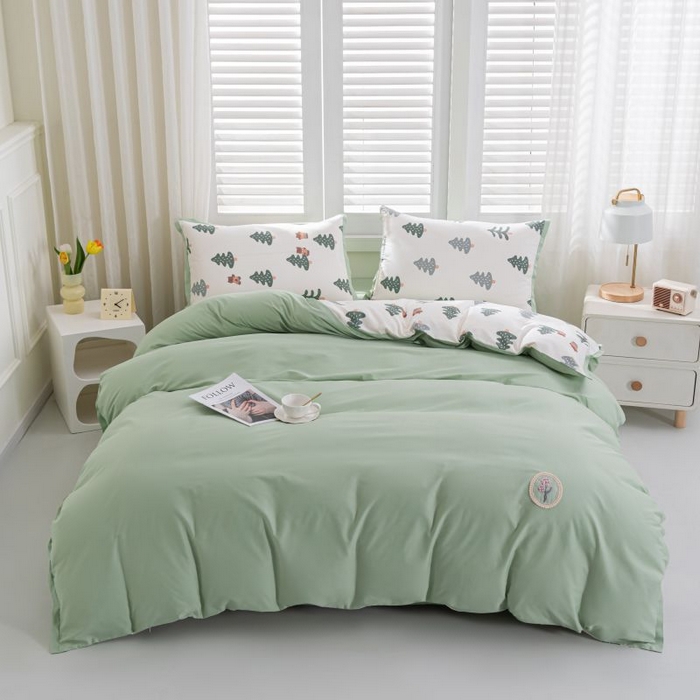 91家纺网 家纺一手货源 找家纺 优姿家纺 新款纯棉长绒棉小清新ins风印花四件套-系列一 梦幻城堡