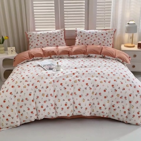 91家纺网 家纺一手货源 找家纺 优姿家纺 新款纯棉长绒棉小清新ins风印花四件套-系列一 8