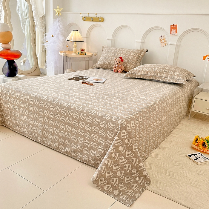 91家纺网 家纺一手货源 找家纺 卡普家居 2024新款全棉磨毛加厚四件套系列-单床单 桑尼