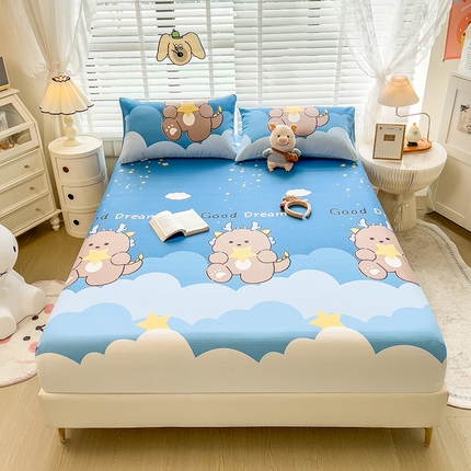 91家纺网 家纺一手货源 找家纺 芃成 2024新款老粗布床笠款 总2 星空猛兽