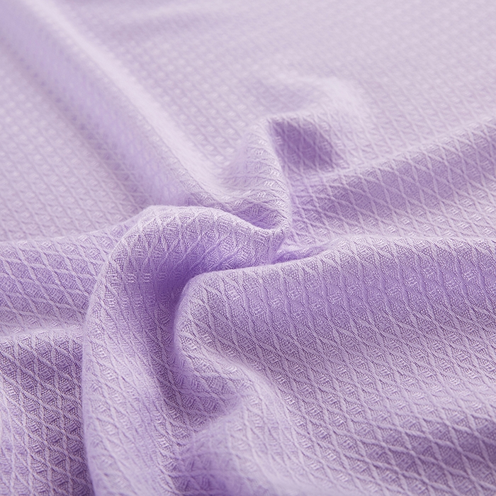91家纺网 家纺一手货源 找家纺 金泰莱 2025新款菱形格竹纤维盖毯子提花薄夏被夏凉被空调毯子 紫色