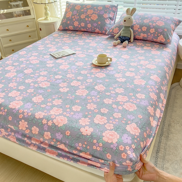 91家纺网 家纺一手货源 找家纺 芃成 2024新款老粗布床笠款 总1 出水芙蓉