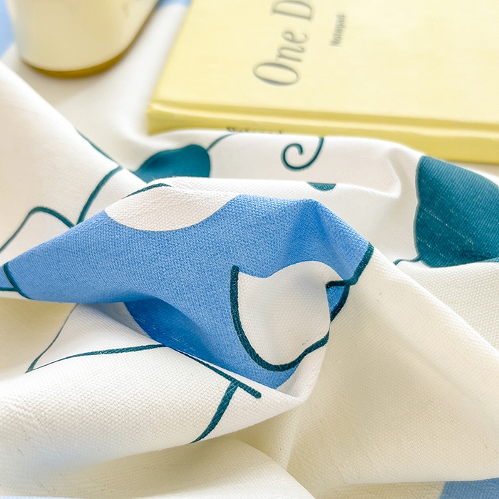 91家纺网 家纺一手货源 找家纺 芃成 2024新款老粗布床笠款 总2 小萌狗-蓝