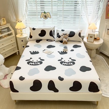 芃成 2024新款老粗布床笠款 总1 快乐奶牛