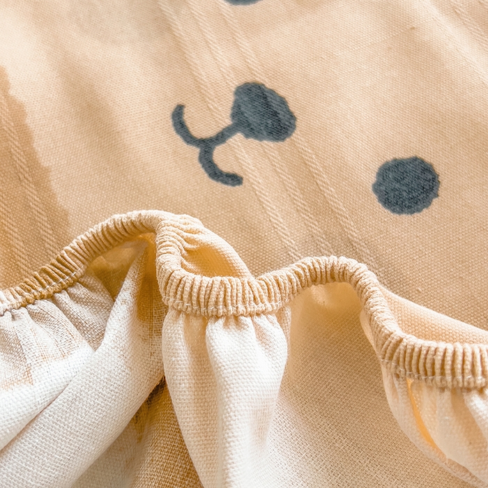 91家纺网 家纺一手货源 找家纺 芃成 2024新款老粗布床笠款 总1 安睡小熊