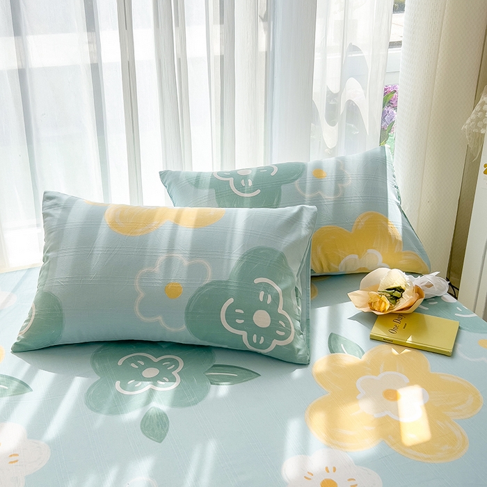 91家纺网 家纺一手货源 找家纺 芃成家纺 2024新款老粗布床单款 玛奇朵-蓝