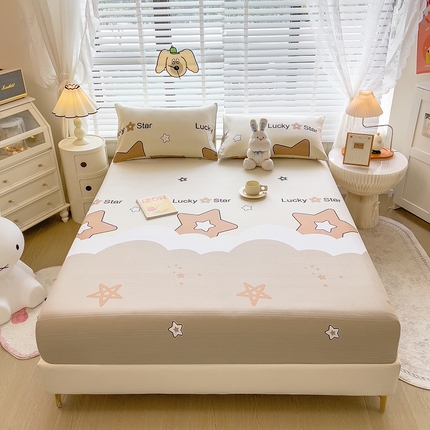 91家纺网 家纺一手货源 找家纺 芃成 2024新款老粗布床笠款 总1 灿烂星空-咖