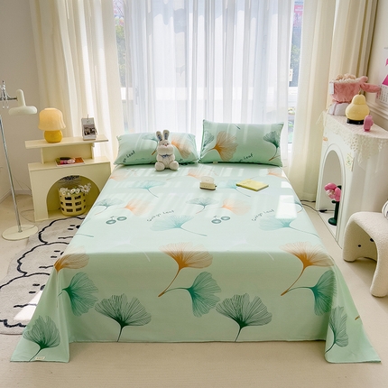 91家纺网 家纺一手货源 找家纺 芃成家纺 2024新款老粗布床单款 总2 银杏叶