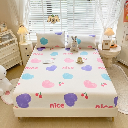 芃成 2024新款老粗布床笠款 总2 时尚爱心