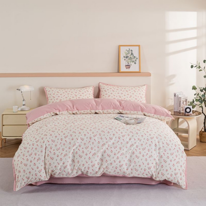 91家纺网 家纺一手货源 找家纺 优姿家纺 新款纯棉长绒棉小清新ins风印花四件套-系列二 清语