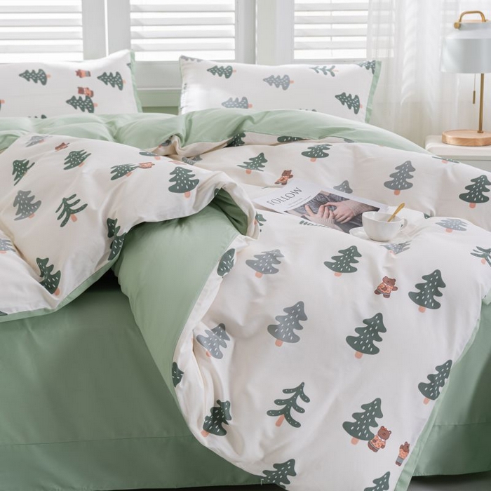 91家纺网 家纺一手货源 找家纺 优姿家纺 新款纯棉长绒棉小清新ins风印花四件套-系列一 梦幻城堡