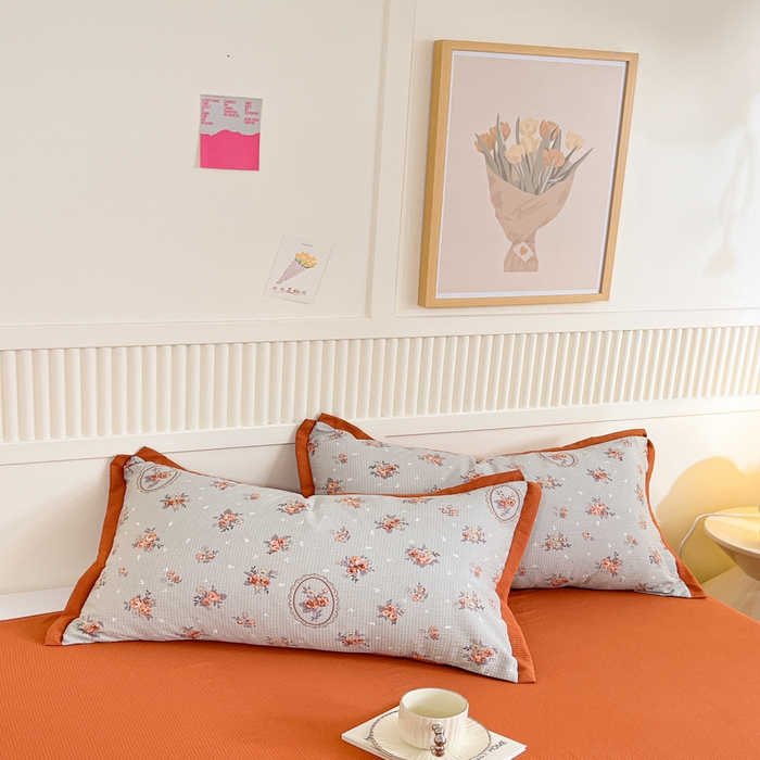 91家纺网 家纺一手货源 找家纺 2024新款泡泡棉小缺角工艺夏被四件套 暮春