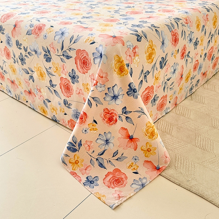 91家纺网 家纺一手货源 找家纺 卡普家居 2024新款全棉磨毛加厚四件套系列-单床单 花香四溢