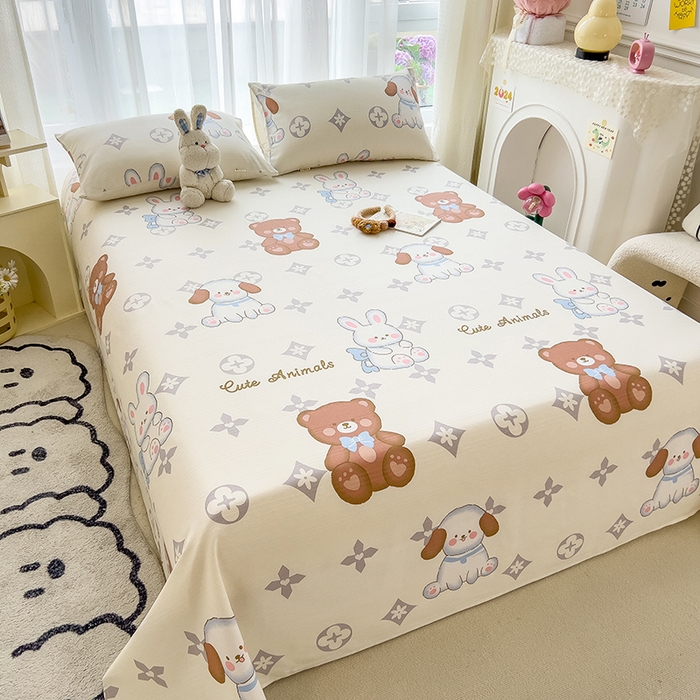 91家纺网 家纺一手货源 找家纺 芃成家纺 2024新款老粗布床单款 总2 萌宠乐园