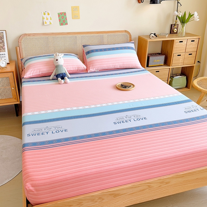 91家纺网 家纺一手货源 找家纺 芃成 2024新款老粗布床笠款 总2 怦然心动 桔