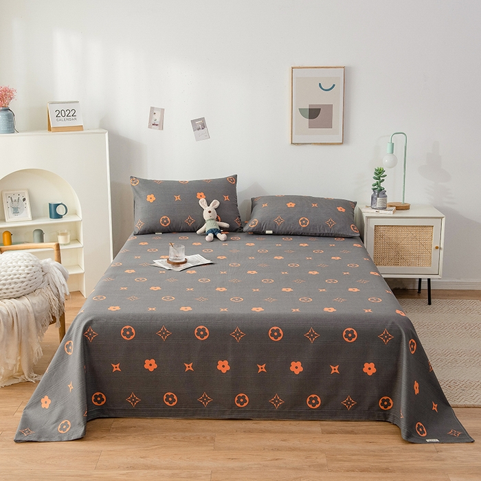 91家纺网 家纺一手货源 找家纺 芃成家纺 2024新款老粗布床单款 简约时尚