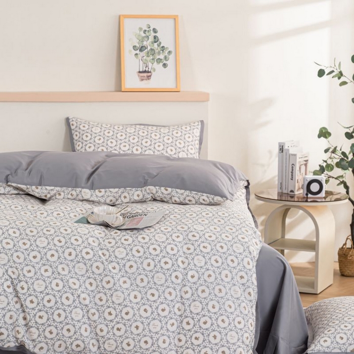 91家纺网 家纺一手货源 找家纺 优姿家纺 新款纯棉长绒棉小清新ins风印花四件套-系列二 莉娅