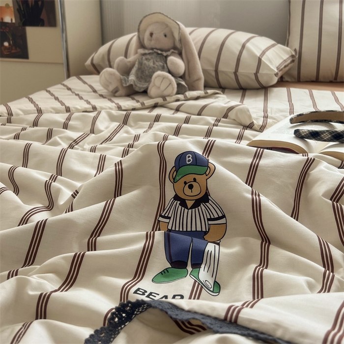 91家纺网 家纺一手货源 找家纺 HL原创 2024新款全棉法式大豆被夏被 XB-棒球男孩