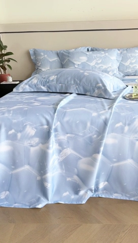 91家纺网 家纺一手货源 找家纺 时亿家居 2024新款金太阳玉精软凉席三件套 泡冰