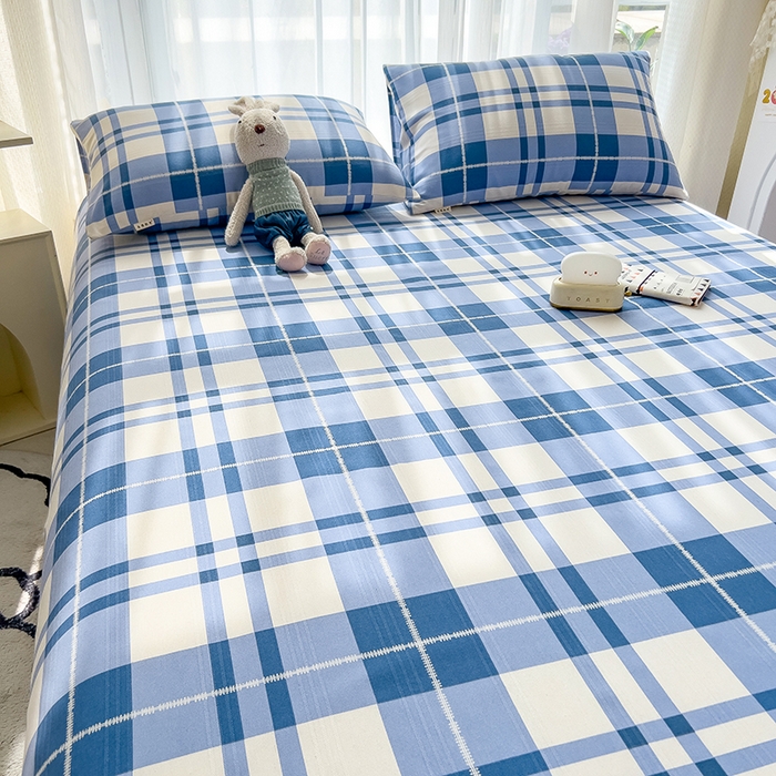 91家纺网 家纺一手货源 找家纺 芃成家纺 2024新款老粗布床单款 简约格调-蓝