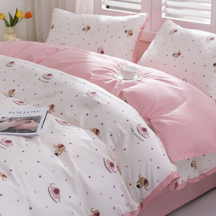 优姿家纺 新款纯棉长绒棉小清新ins风印花四件套-系列一 象北鼻