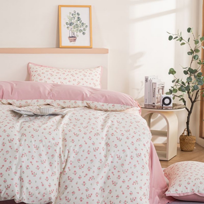 91家纺网 家纺一手货源 找家纺 优姿家纺 新款纯棉长绒棉小清新ins风印花四件套-系列二 清语