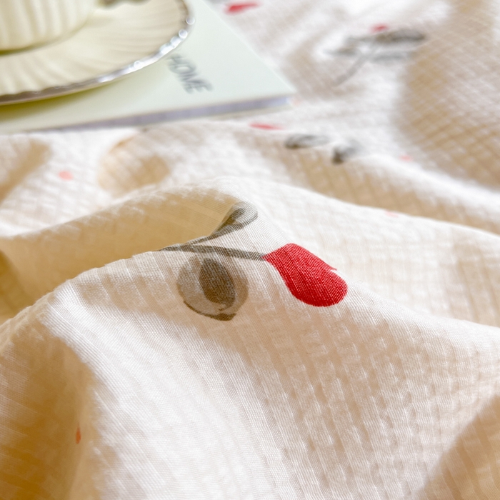 91家纺网 家纺一手货源 找家纺 2024新款泡泡棉小缺角工艺夏被四件套 挚爱