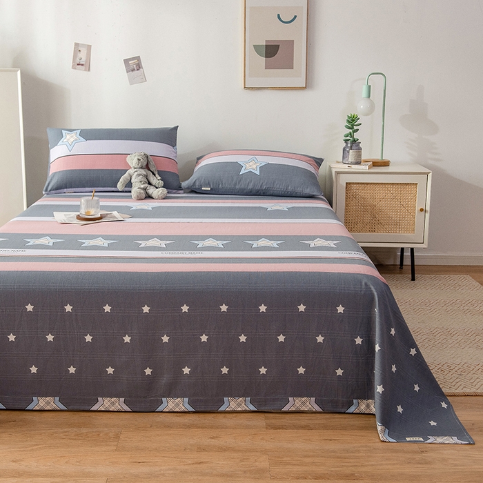 91家纺网 家纺一手货源 找家纺 芃成 2024新款老粗布床笠款 总2 时尚星光