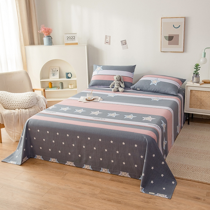 91家纺网 家纺一手货源 找家纺 芃成 2024新款老粗布床笠款 总2 时尚星光