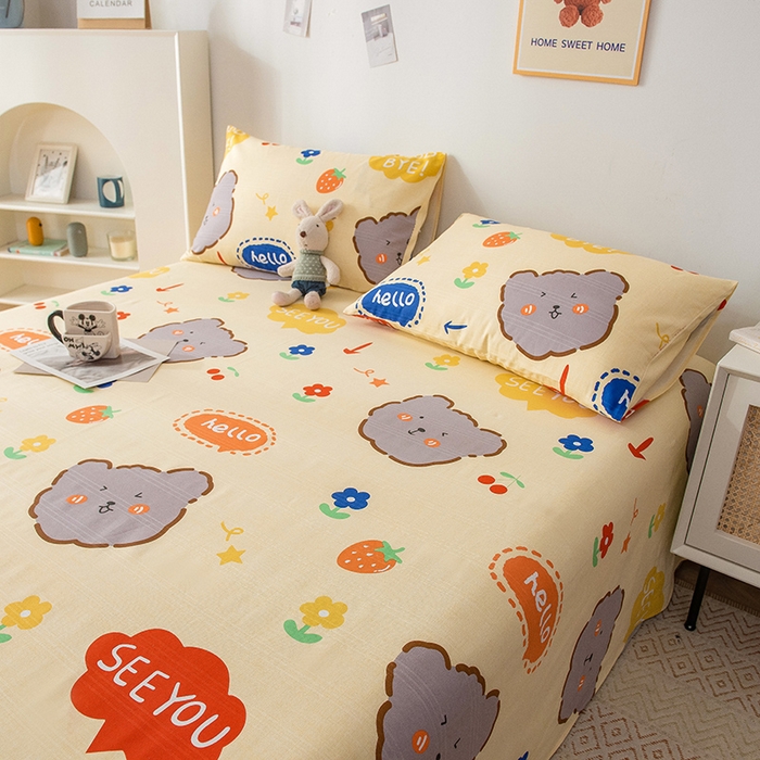 91家纺网 家纺一手货源 找家纺 芃成 2024新款老粗布床笠款 总1 好朋友