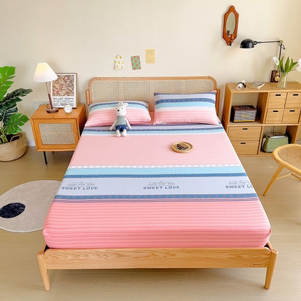 芃成 2024新款老粗布床笠款 总2 怦然心动 桔