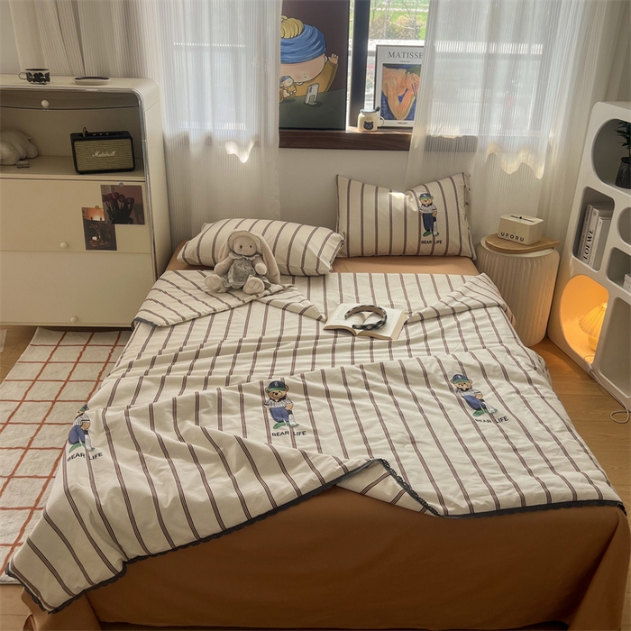 91家纺网 家纺一手货源 找家纺 （总）HL原创 2024新款全棉法式大豆被夏被