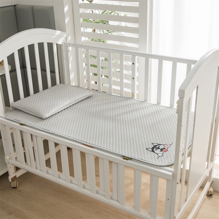 91家纺网 家纺一手货源 找家纺 宅部落 2024年新款凉感豆豆幼儿园幼婴儿儿童凉席 哈士奇-灰