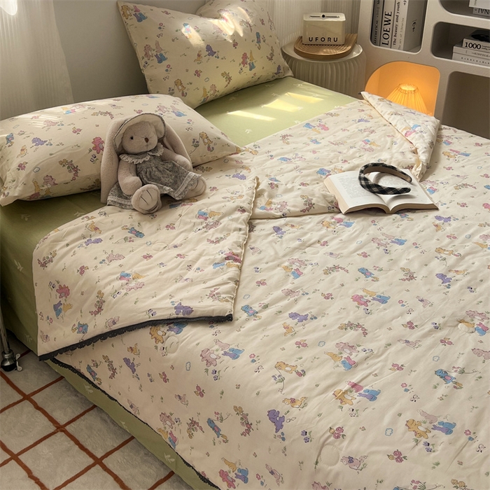 91家纺网 家纺一手货源 找家纺 HL原创 2024新款全棉法式大豆被夏被 XB-童梦园