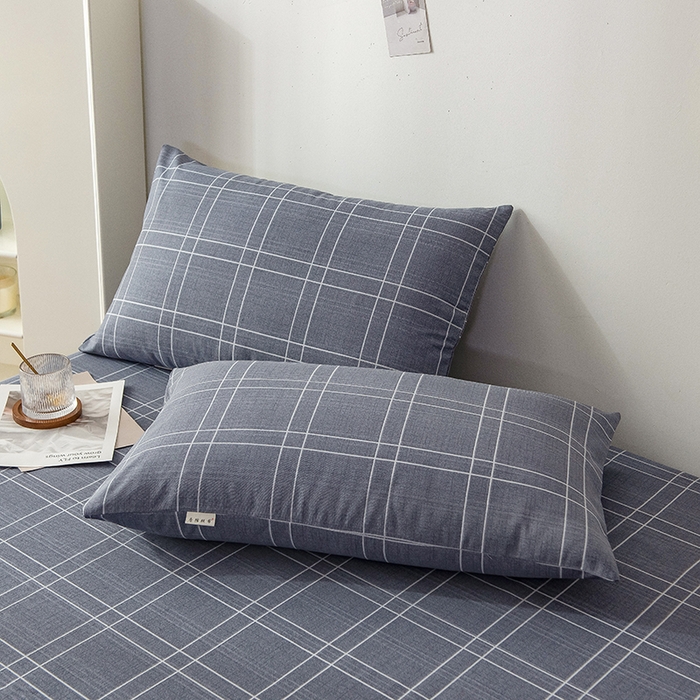 91家纺网 家纺一手货源 找家纺 芃成 2024新款老粗布床笠款 总1 格子控