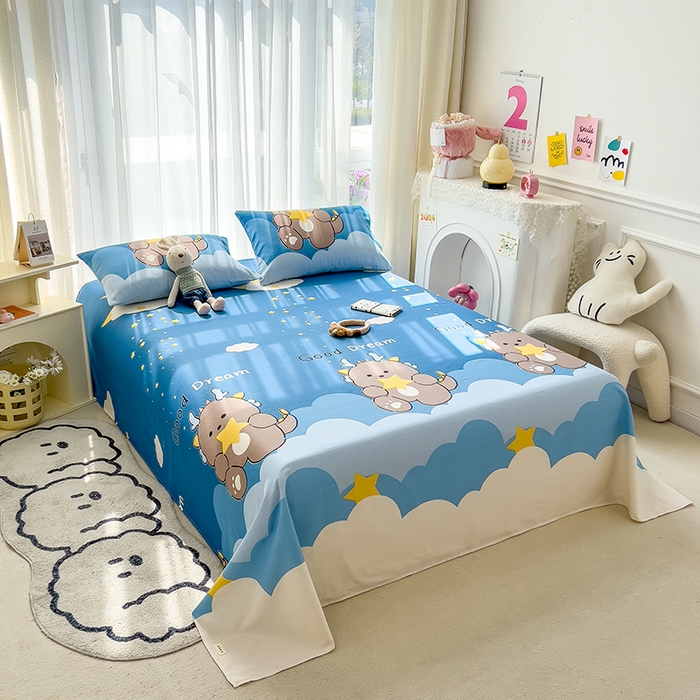 91家纺网 家纺一手货源 找家纺 芃成家纺 2024新款老粗布床单款 总2 星空猛兽