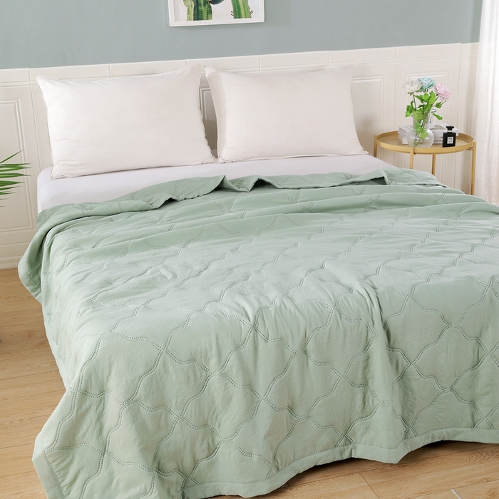 91家纺网 家纺一手货源 找家纺 水洗棉夏被夏凉被空调被超声波压花礼品直播供应链引流爆款 水洗棉-绿