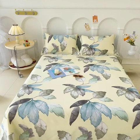 91家纺网 家纺一手货源 找家纺 卡普家居 2024新款全棉磨毛加厚四件套系列-单床单 水墨江南