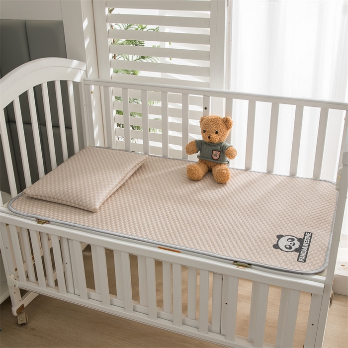 91家纺网 家纺一手货源 找家纺 宅部落 2024年新款凉感豆豆幼儿园幼婴儿儿童凉席 酷熊-咖色