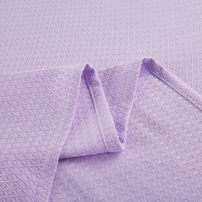 91家纺网 家纺一手货源 找家纺 金泰莱 2025新款菱形格竹纤维盖毯子提花薄夏被夏凉被空调毯子 紫色