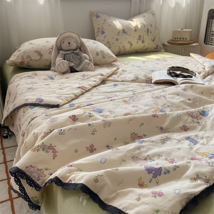 91家纺网 家纺一手货源 找家纺 HL原创 2024新款全棉法式大豆被夏被 XB-童梦园