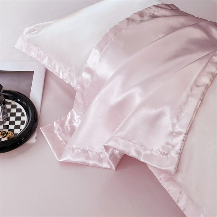 91家纺网 家纺一手货源 找家纺 梦舒羽 2025新款夏季可水洗冰丝四件套单品系列-冰丝枕套 淡雅玉