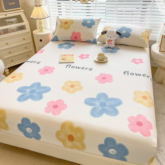 91家纺网 家纺一手货源 找家纺 芃成 2024新款老粗布床笠款 总1 浪漫花语