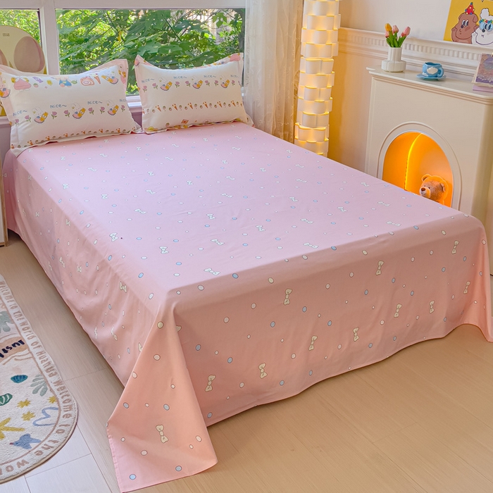 91家纺网 家纺一手货源 找家纺 金鑫汇家纺 2024新款全棉纯棉卡通印花四件套单品系列-单被套糖水日记