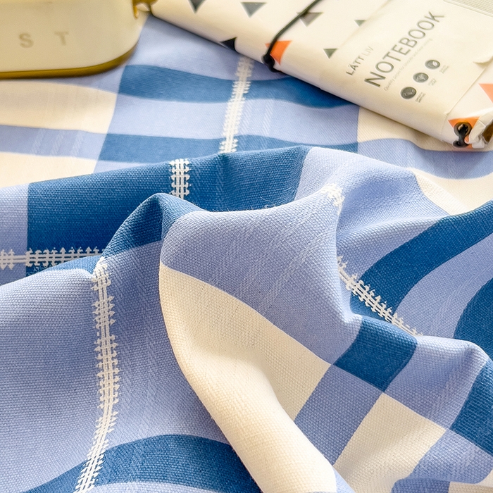 91家纺网 家纺一手货源 找家纺 芃成家纺 2024新款老粗布床单款 简约格调-蓝