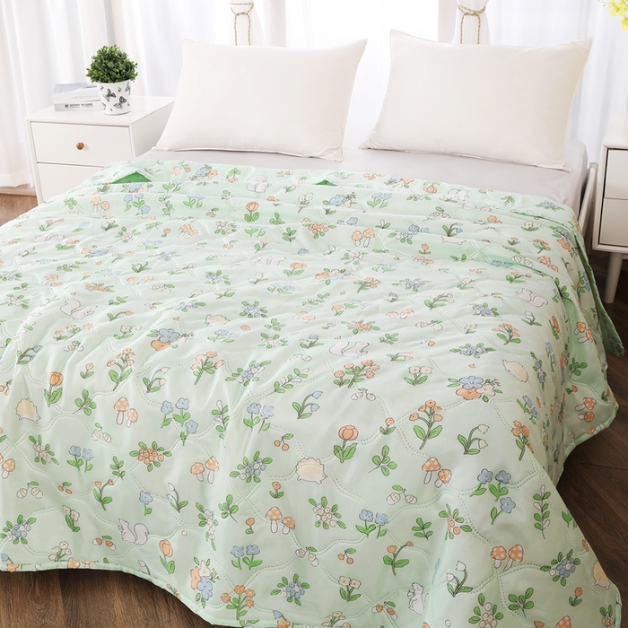 91家纺网 家纺一手货源 找家纺 钻石绒便宜夏被夏凉被空调被超声波压花礼品直播供应链引流爆款 碎花细雨