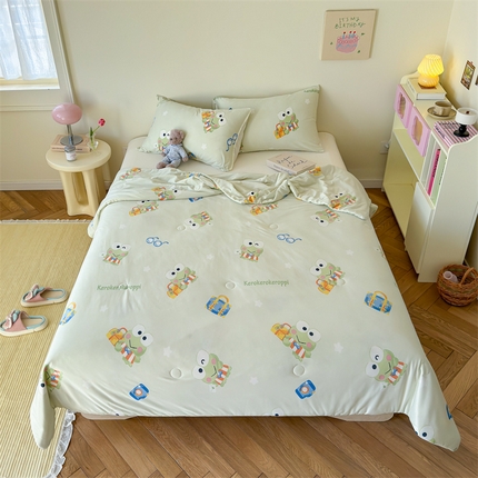 名兮家居 2024新款针织棉夏凉被三丽鸥系列 蛙蛙之旅